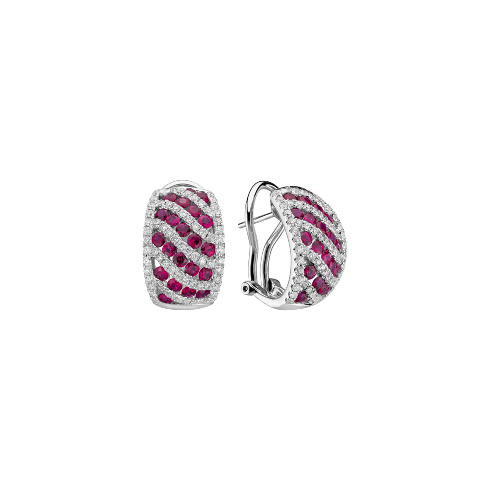 Diamond earrings and Ruby Cassia