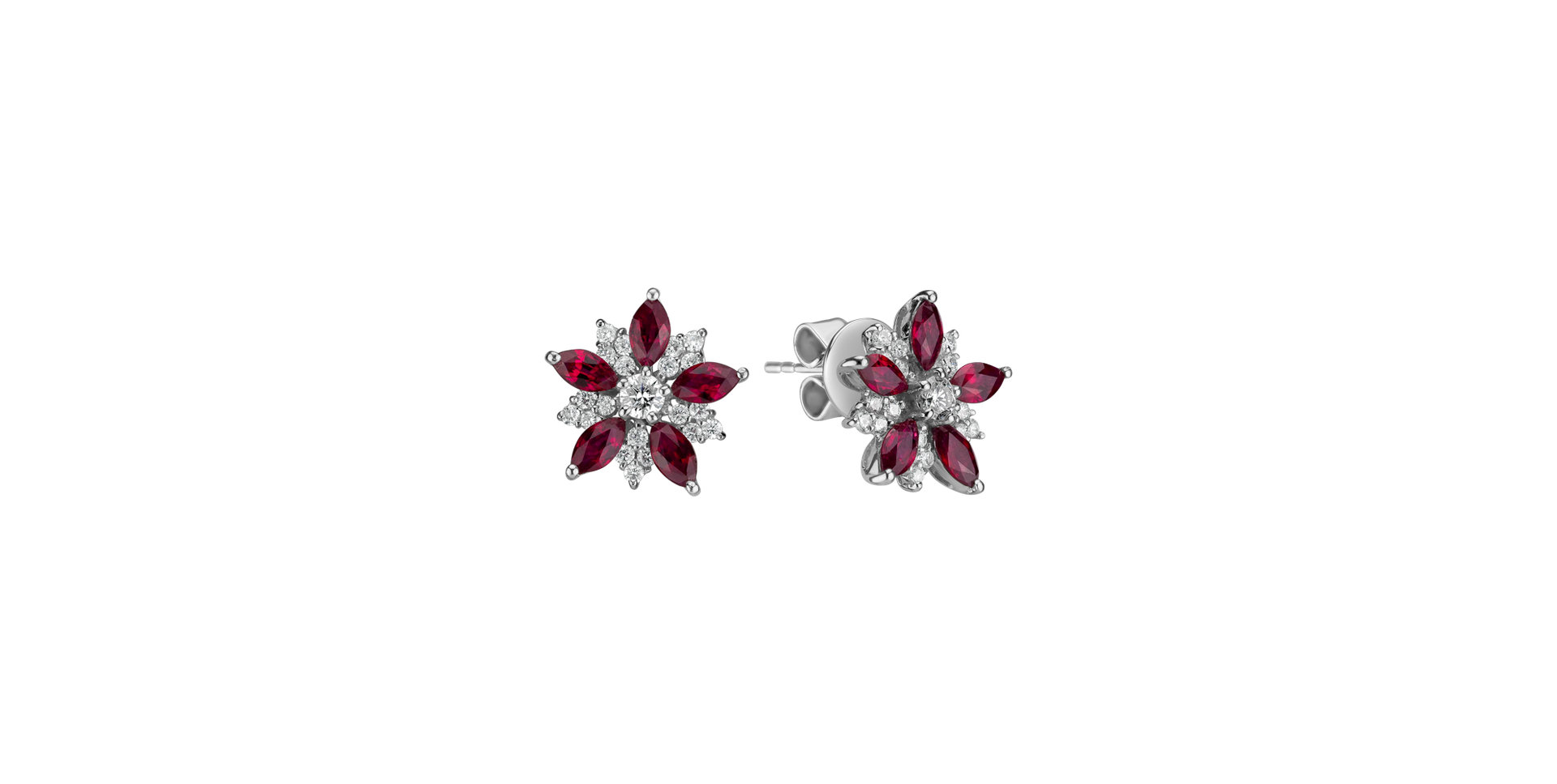 Diamond earrings and Ruby Star Passion