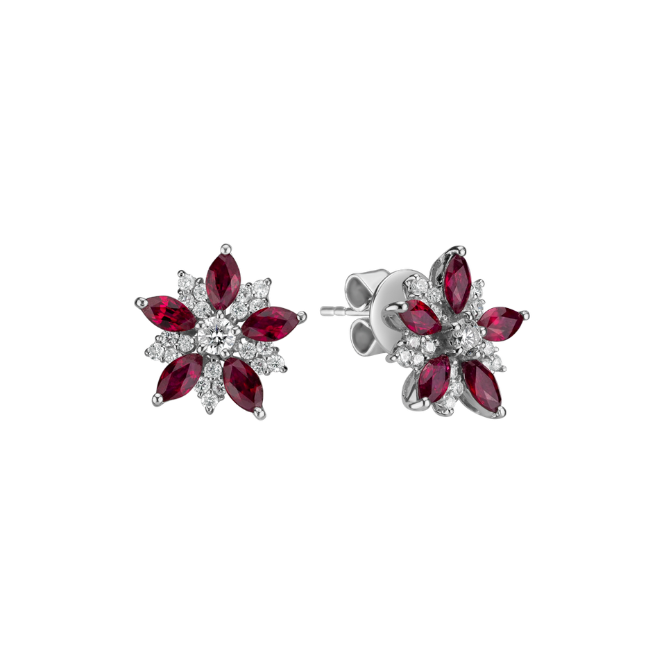 Diamond earrings and Ruby Star Passion