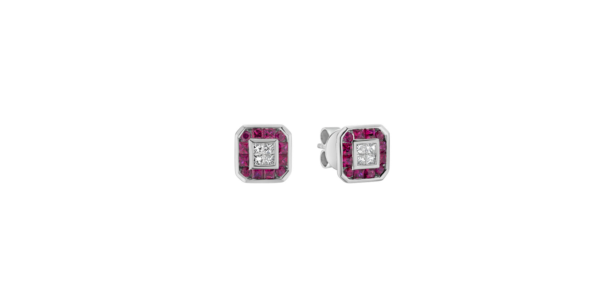 Diamond earrings and Ruby Dabria