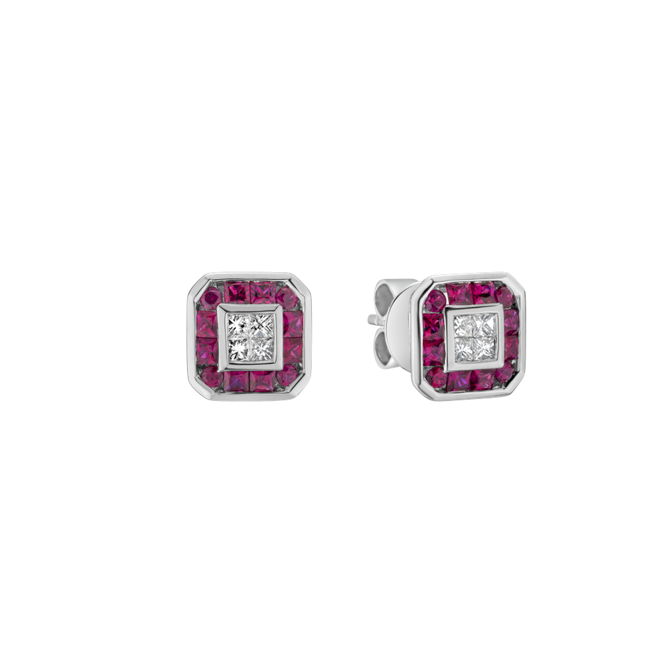 Diamond earrings and Ruby Dabria