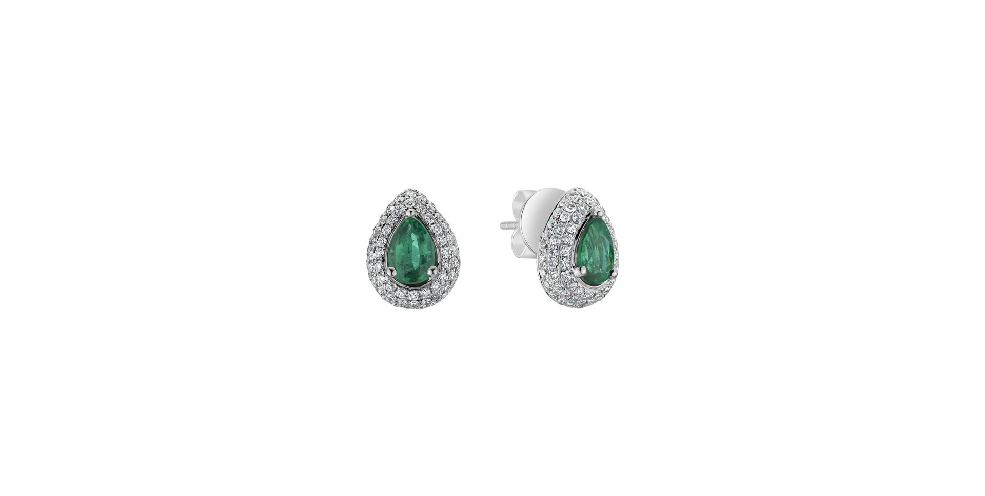Diamond earrings with Emerald Dreamlike Fantasia