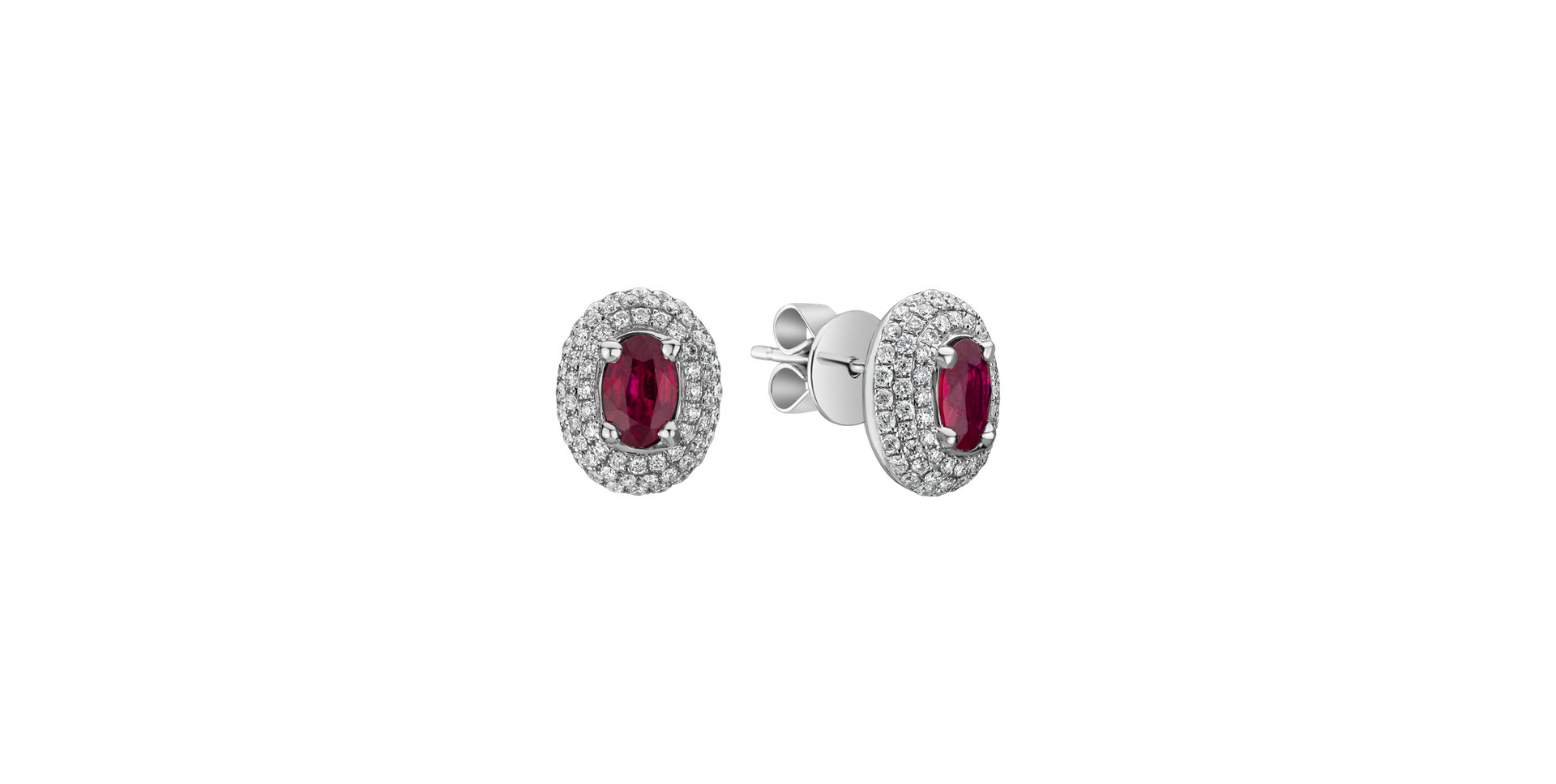 Diamond earrings with Ruby Romance Queen