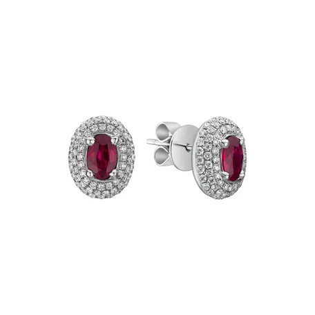 Diamond earrings with Ruby Romance Queen