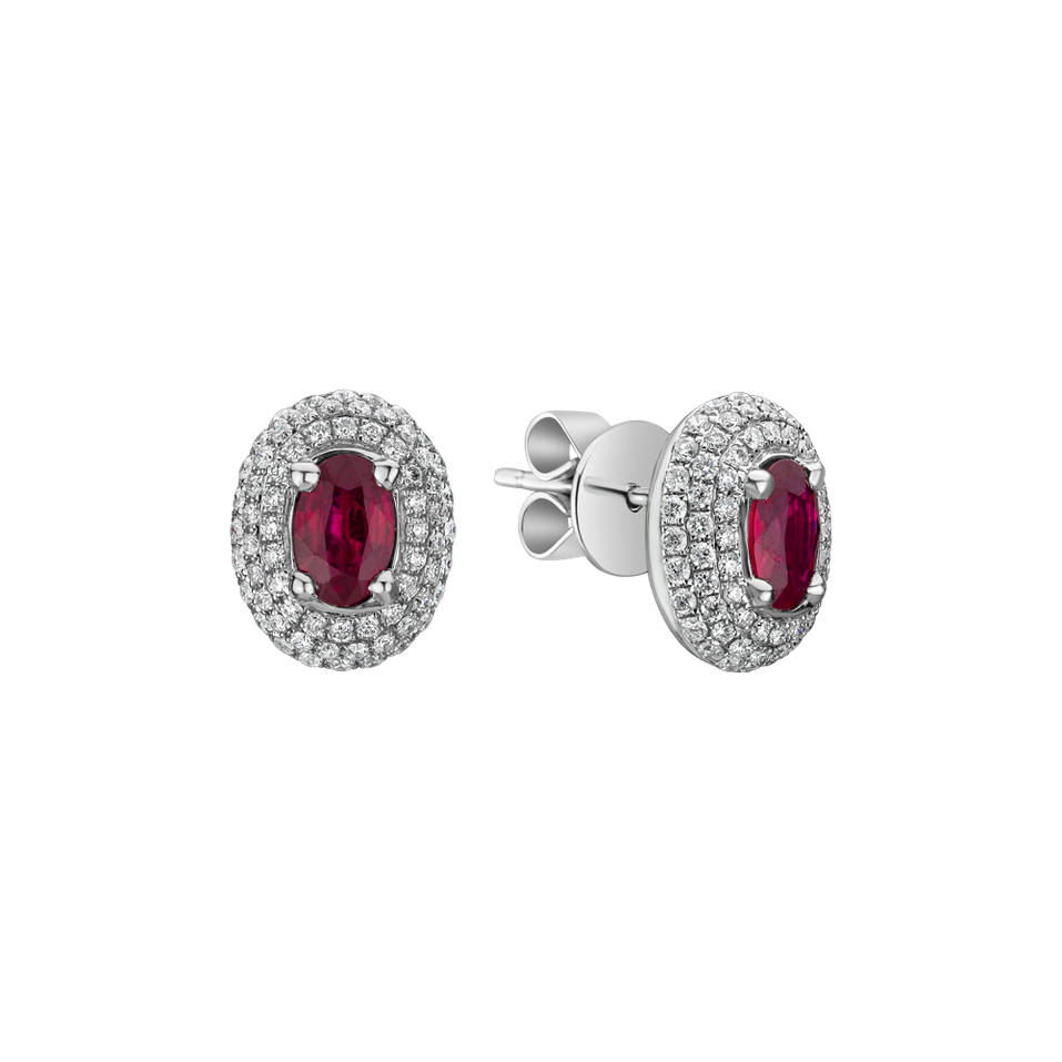 Diamond earrings with Ruby Romance Queen