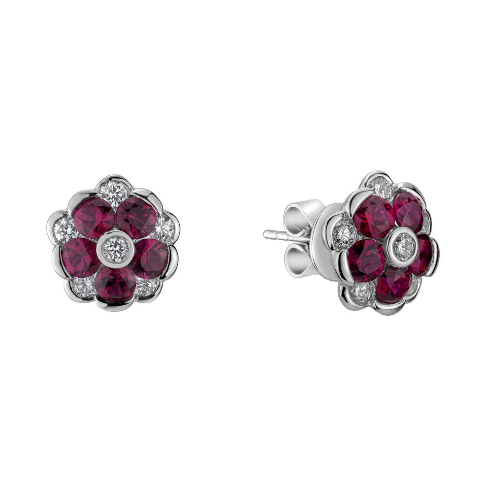 Diamond earrings and Ruby Ruby Mood