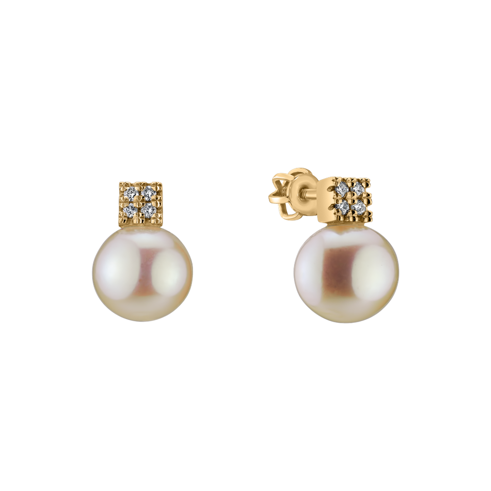 Diamond earrings with Pearl Pearl Fairytale