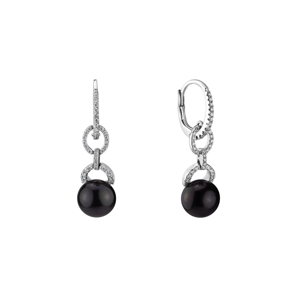 Diamond earrings with Pearl Ocean of Desires