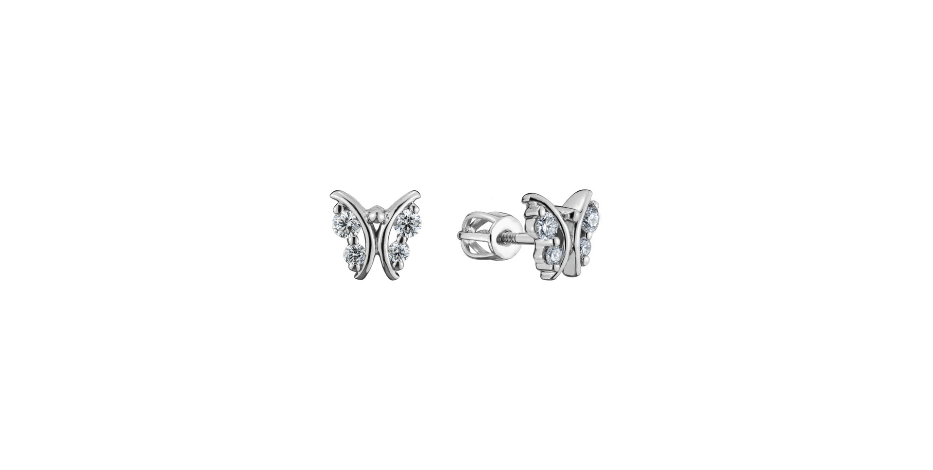 Diamond earrings Moon Butterflies