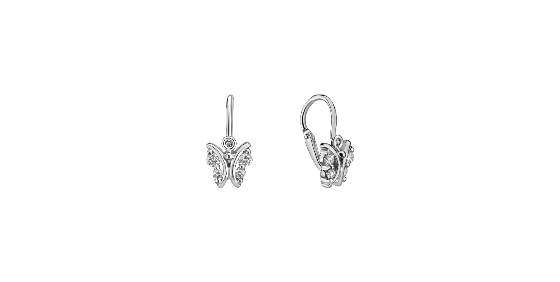 Children's diamond earrings Butterfly Sky