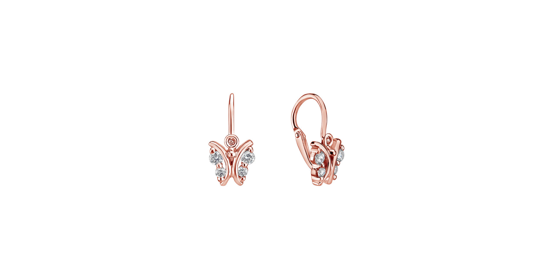 Children's diamond earrings Butterfly Sky