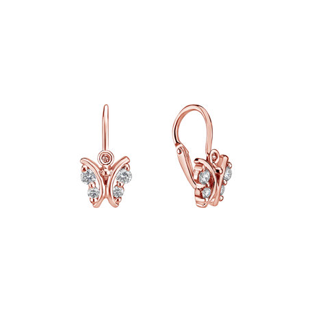 Children's diamond earrings Butterfly Sky