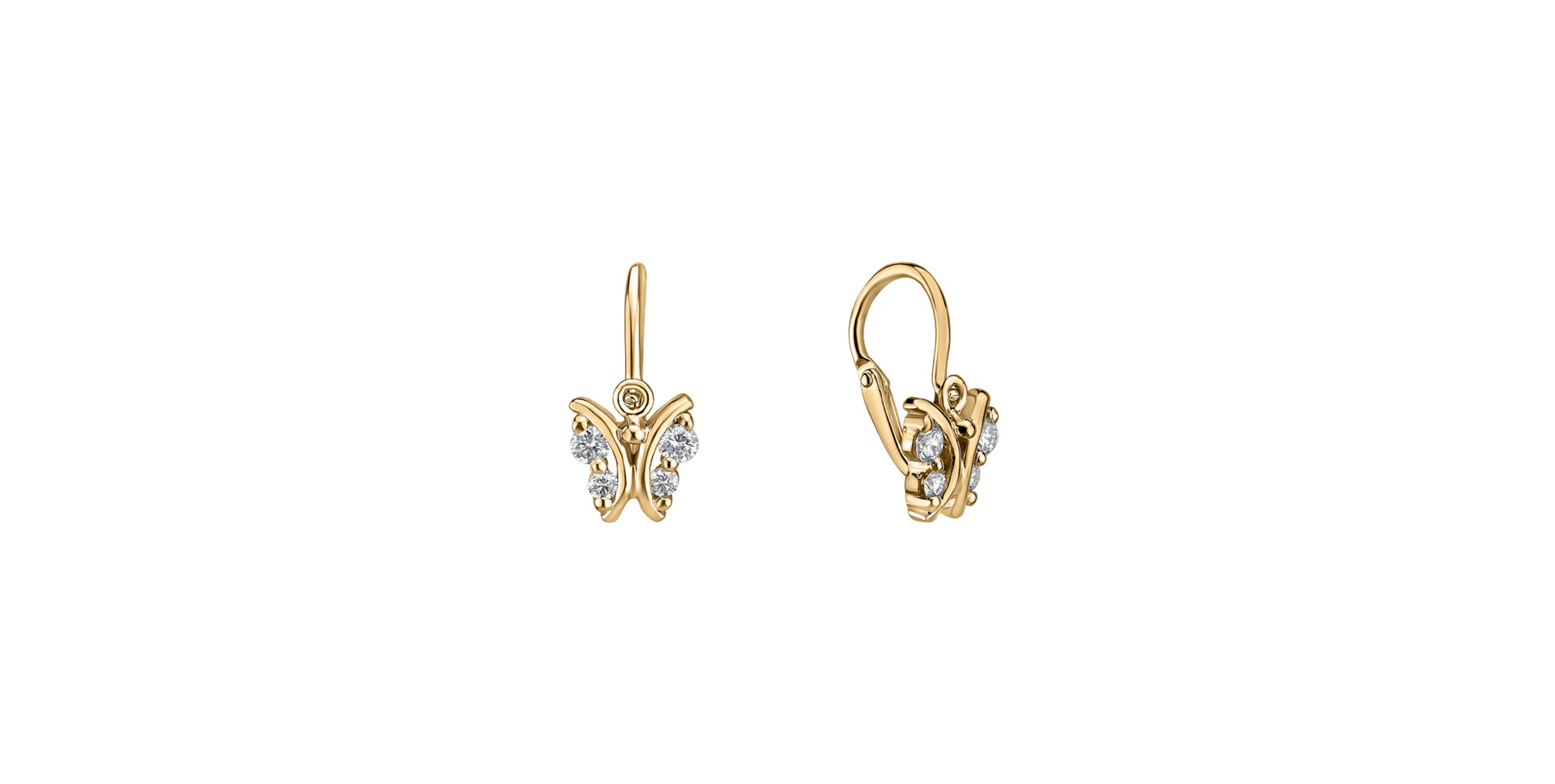 Children's diamond earrings Butterfly Sky