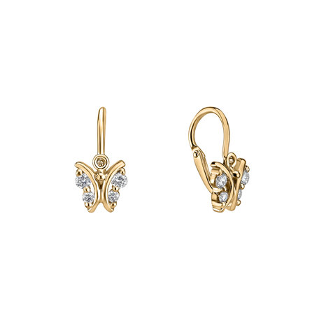 Children's diamond earrings Butterfly Sky