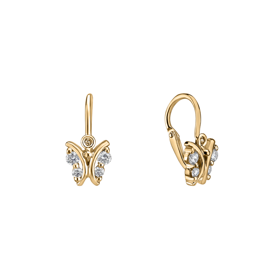 Children's diamond earrings Butterfly Sky