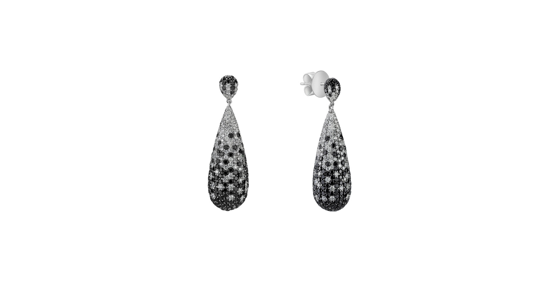 Earrings with black and white diamonds Malorie