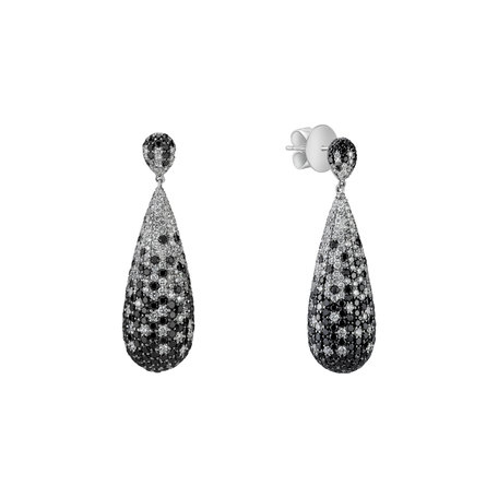 Earrings with black and white diamonds Malorie