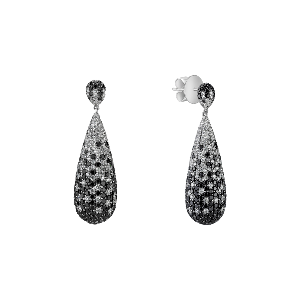 Earrings with black and white diamonds Malorie