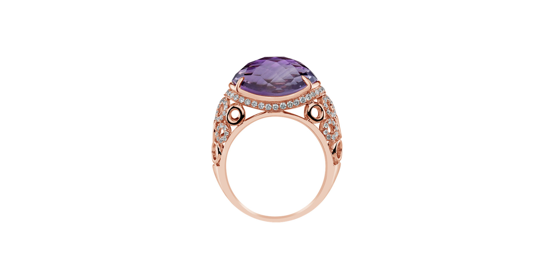 Diamond rings with Amethyst Divine Nobility