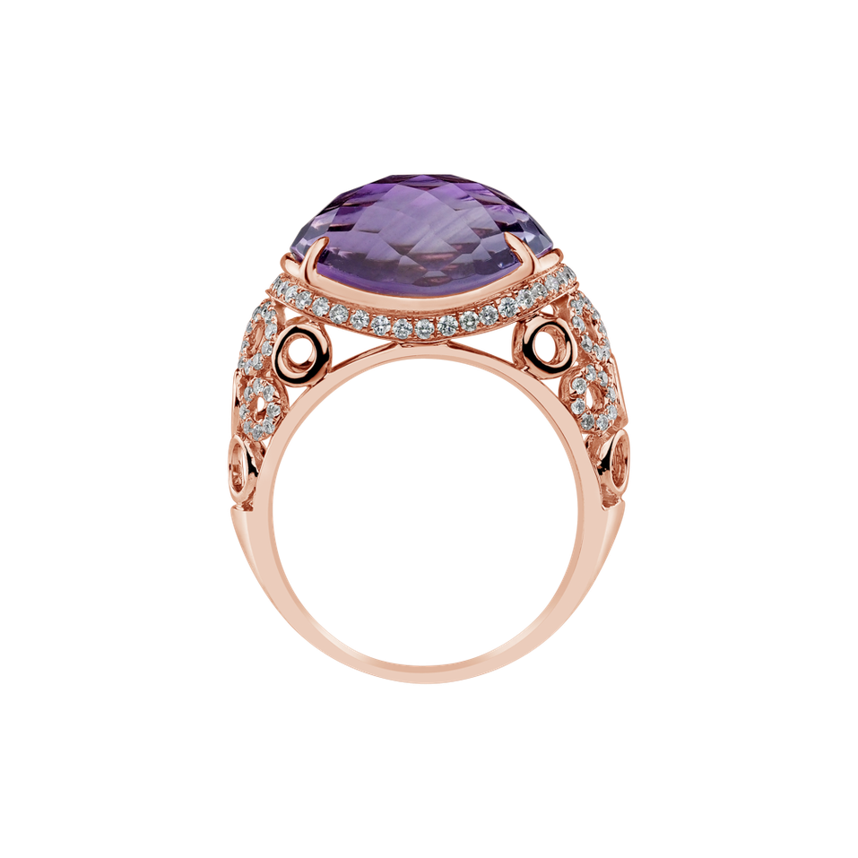 Diamond rings with Amethyst Divine Nobility