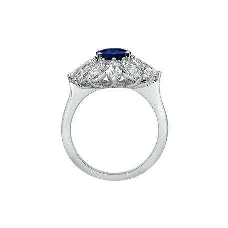 Diamond ring with Sapphire Galaxy Star