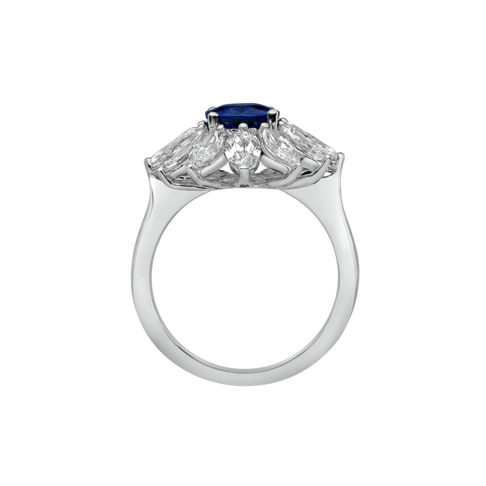 Diamond ring with Sapphire Galaxy Star