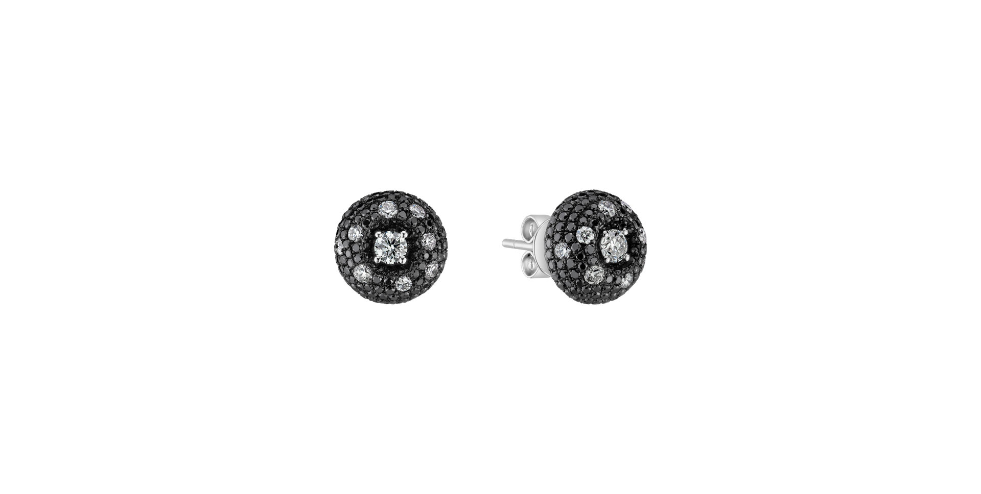 Earrings with black and white diamonds Provocative