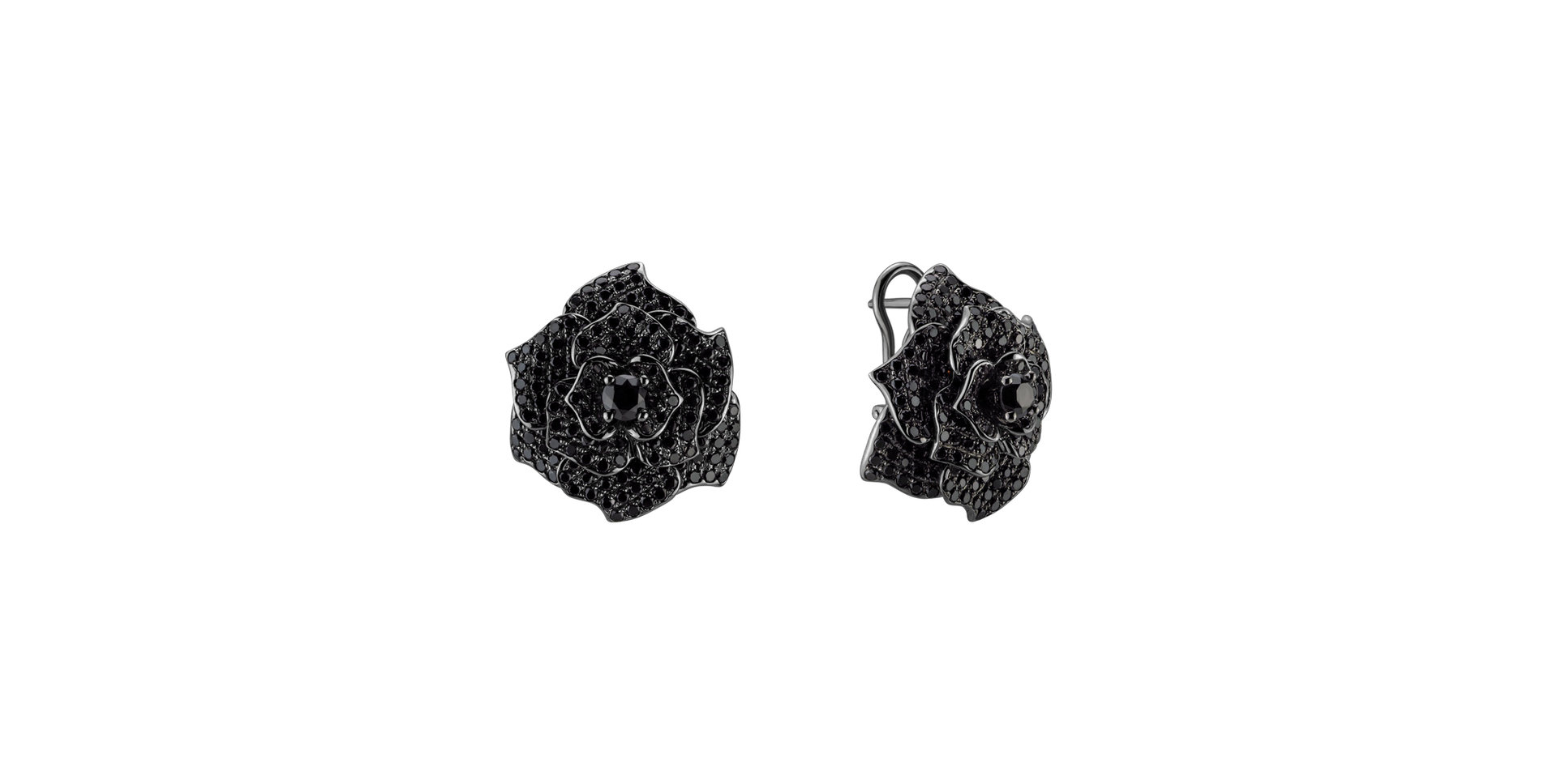 Earrings with black diamonds Black Beauty Rose