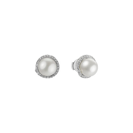 Diamond earrings with Pearl Noe Dream