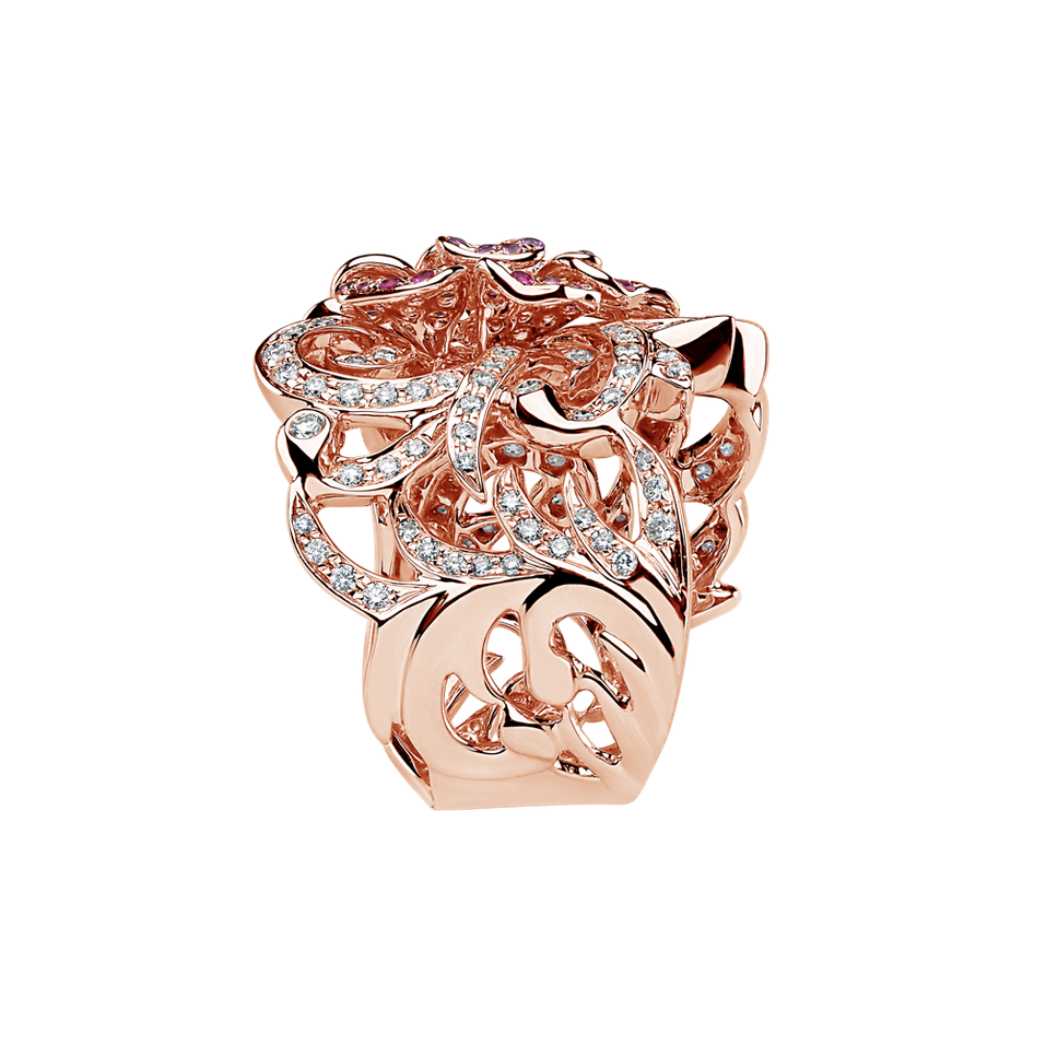 Diamond ring with Sapphire Fairy Garden