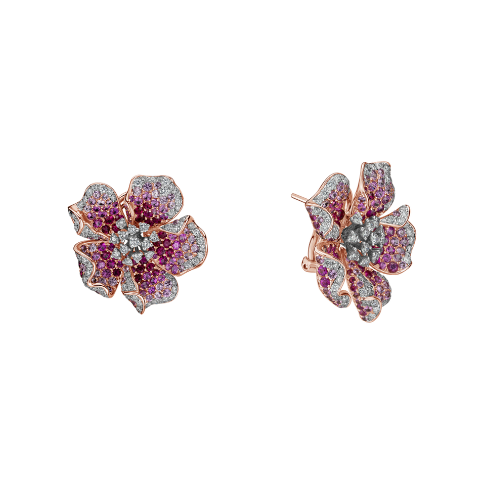 Diamond earrings, Ruby and Sapphire Princess Jasmine