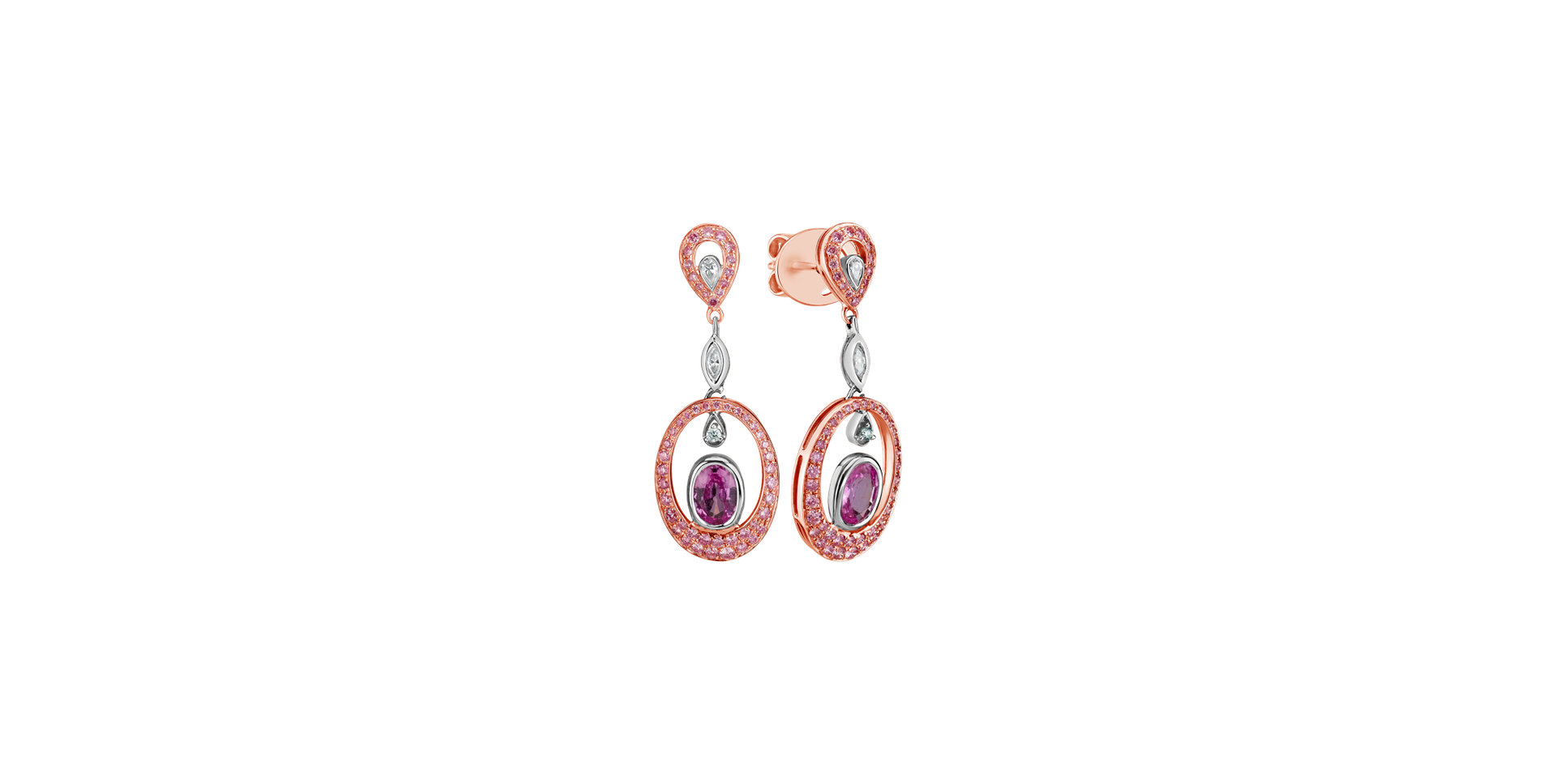 Diamond earrings with Sapphire Romantic Amorie