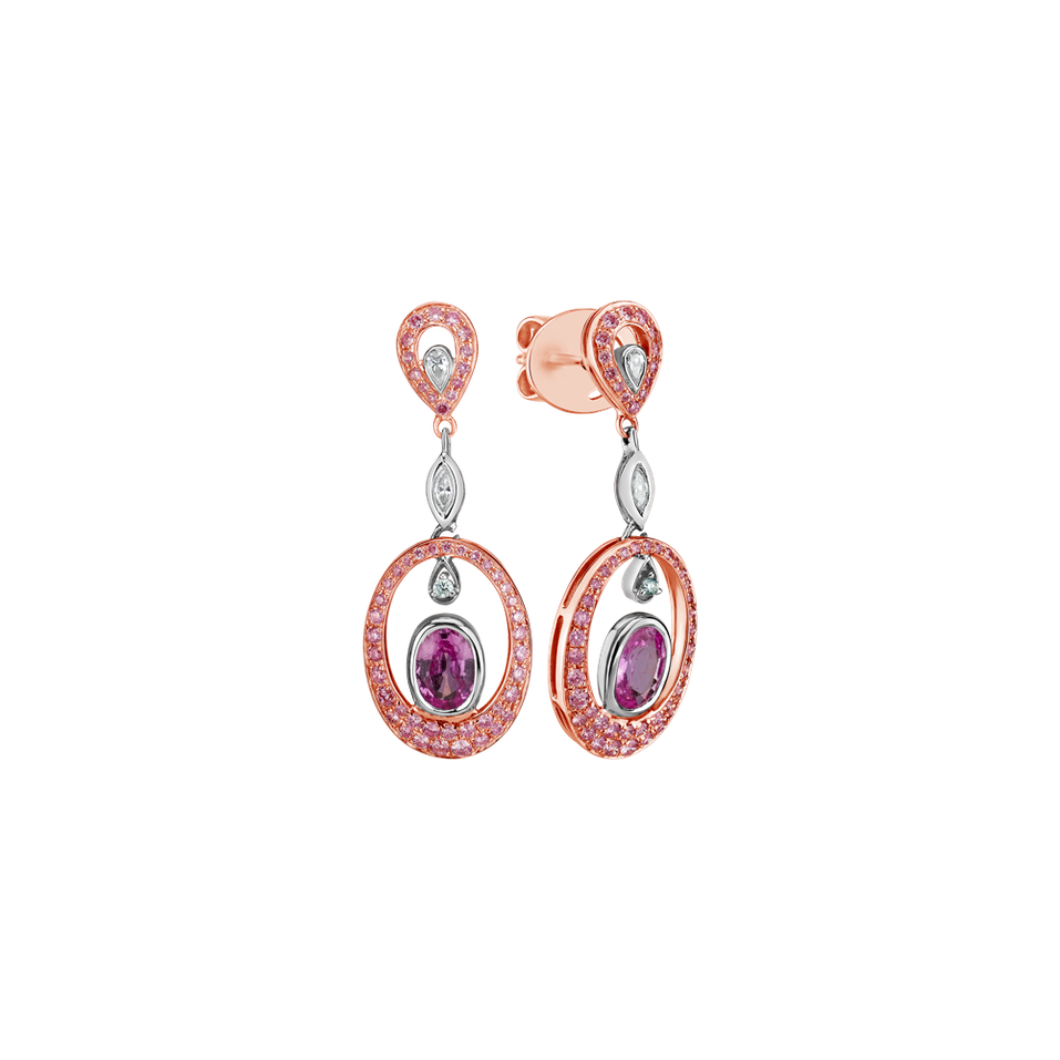 Diamond earrings with Sapphire Romantic Amorie