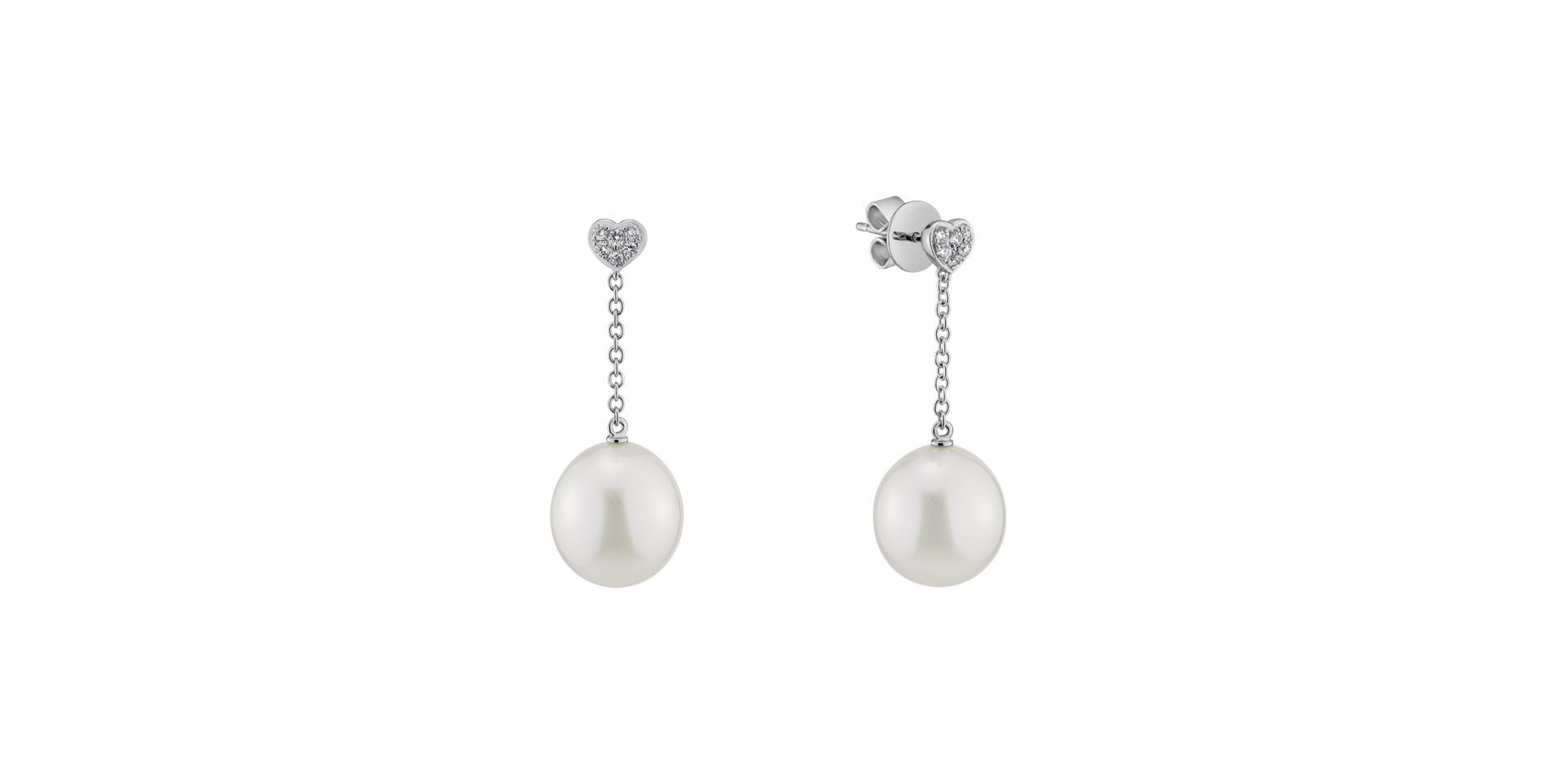 Diamond earrings with Pearl Morriane