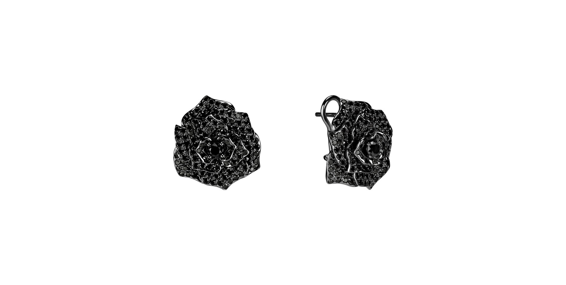 Earrings with black diamonds Witching Rose