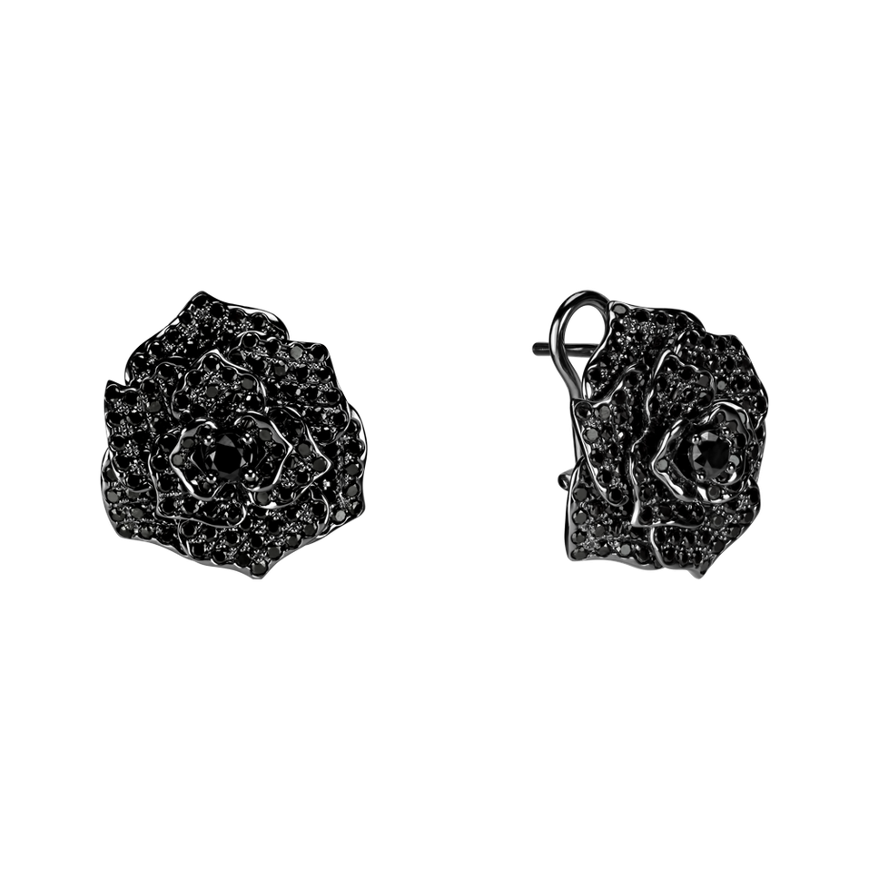 Earrings with black diamonds Witching Rose