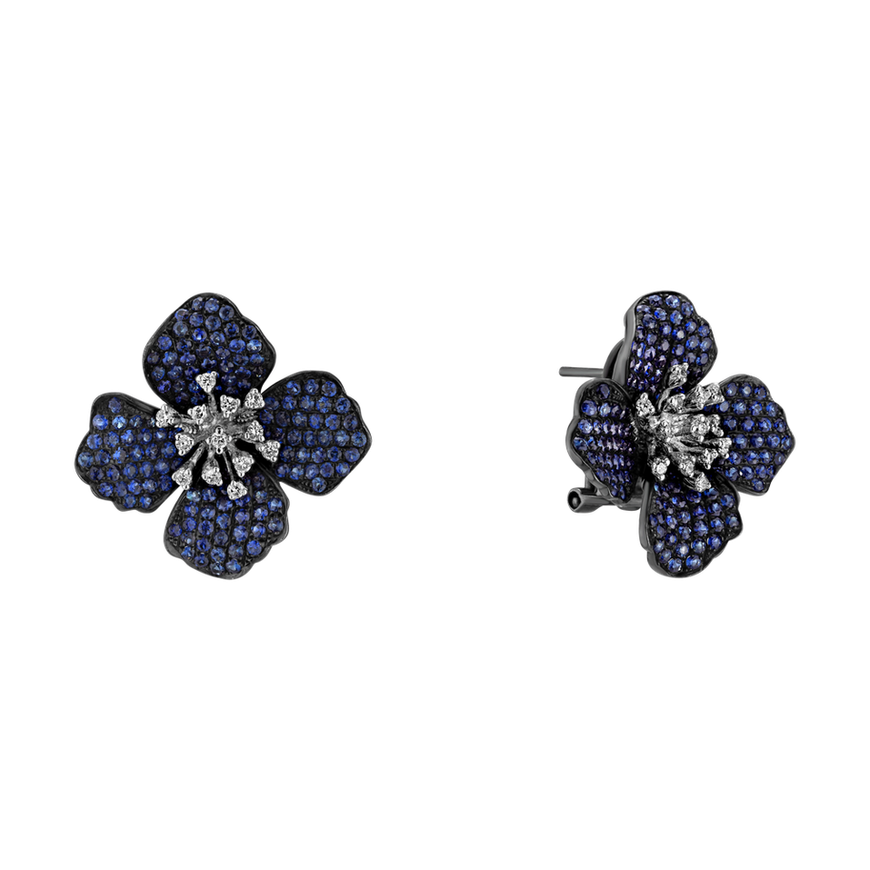 Diamond earrings with Sapphire Blue for You