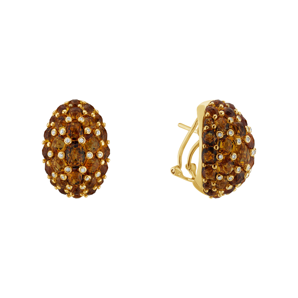 Diamond earrings and Citrine Caprice