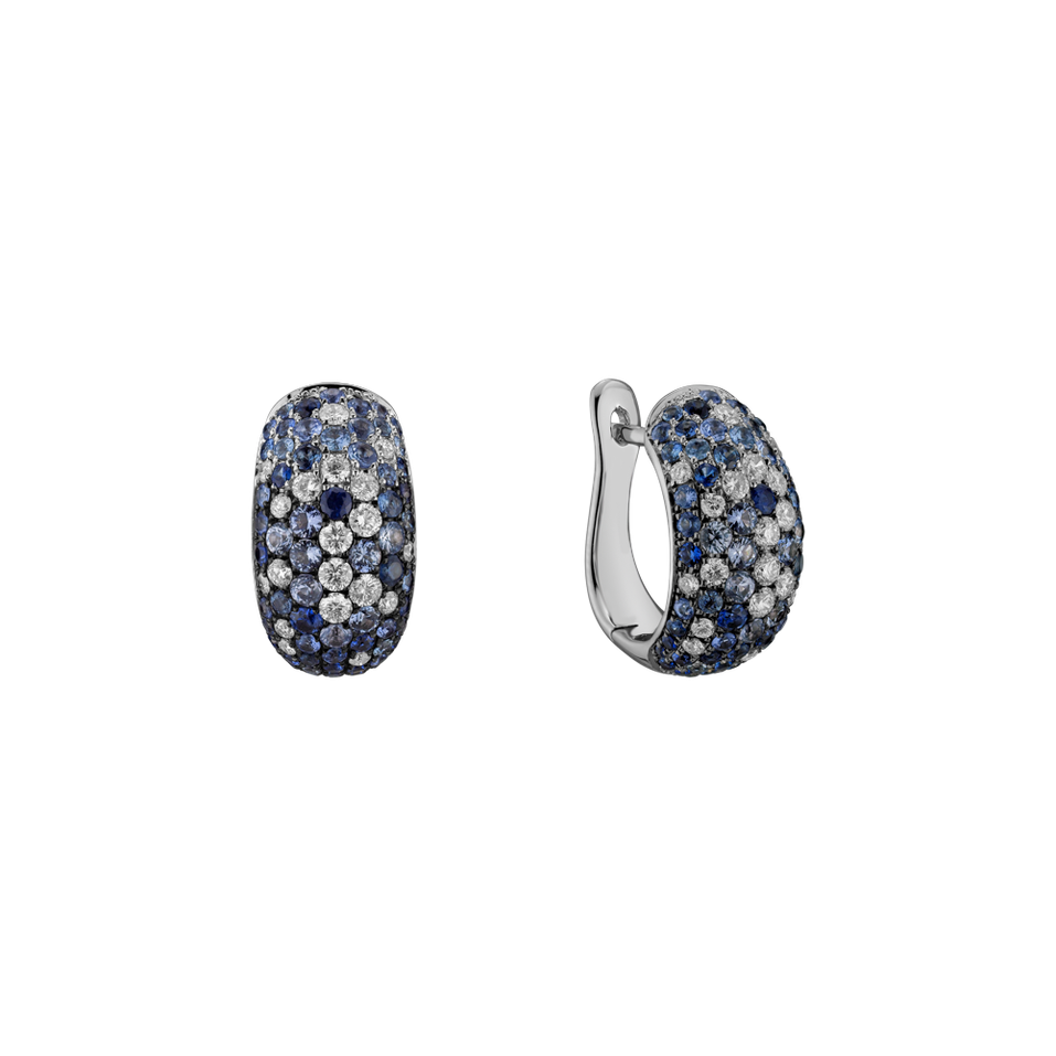 Diamond earrings and Sapphire Chasity