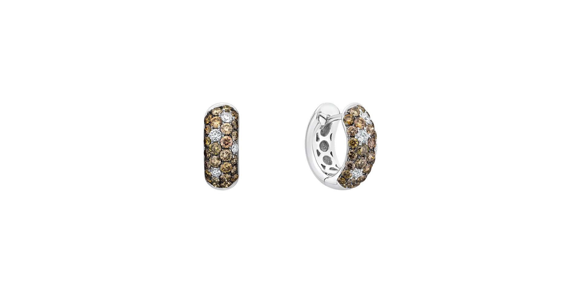 Earrings with brown and white diamonds Avis