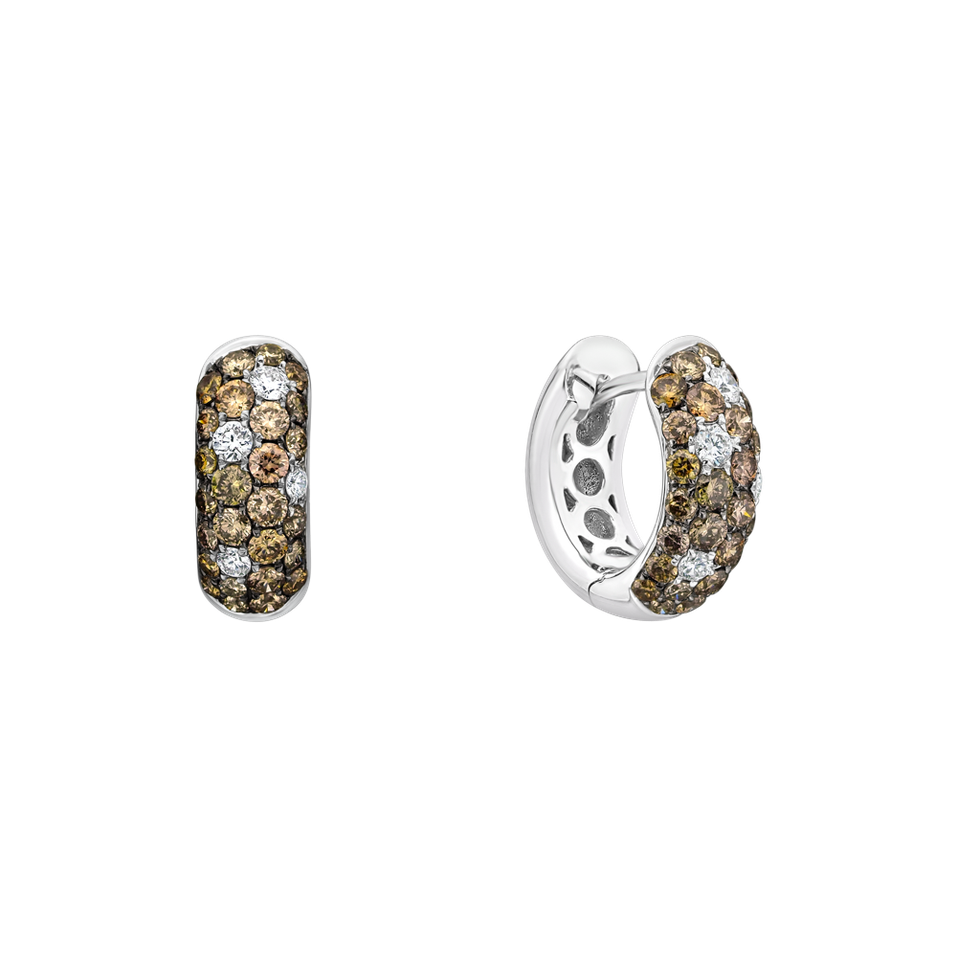 Earrings with brown and white diamonds Avis