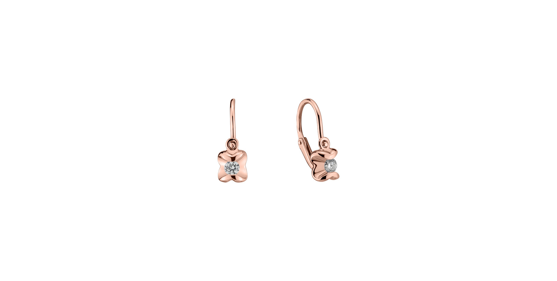 Children's diamond earrings Cute Charm