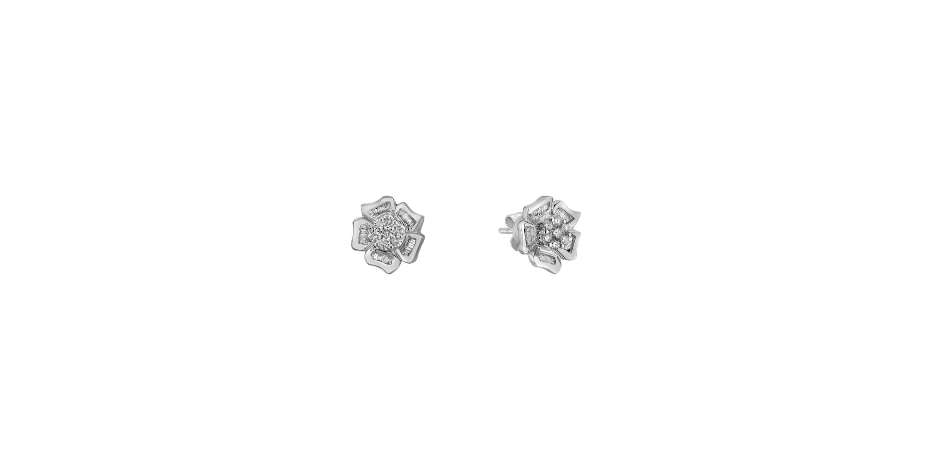 Diamond earrings Shiny Rose Flowers