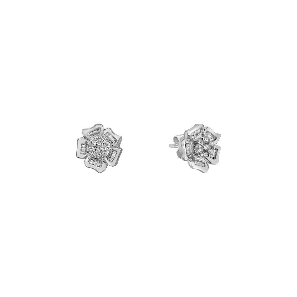 Diamond earrings Shiny Rose Flowers