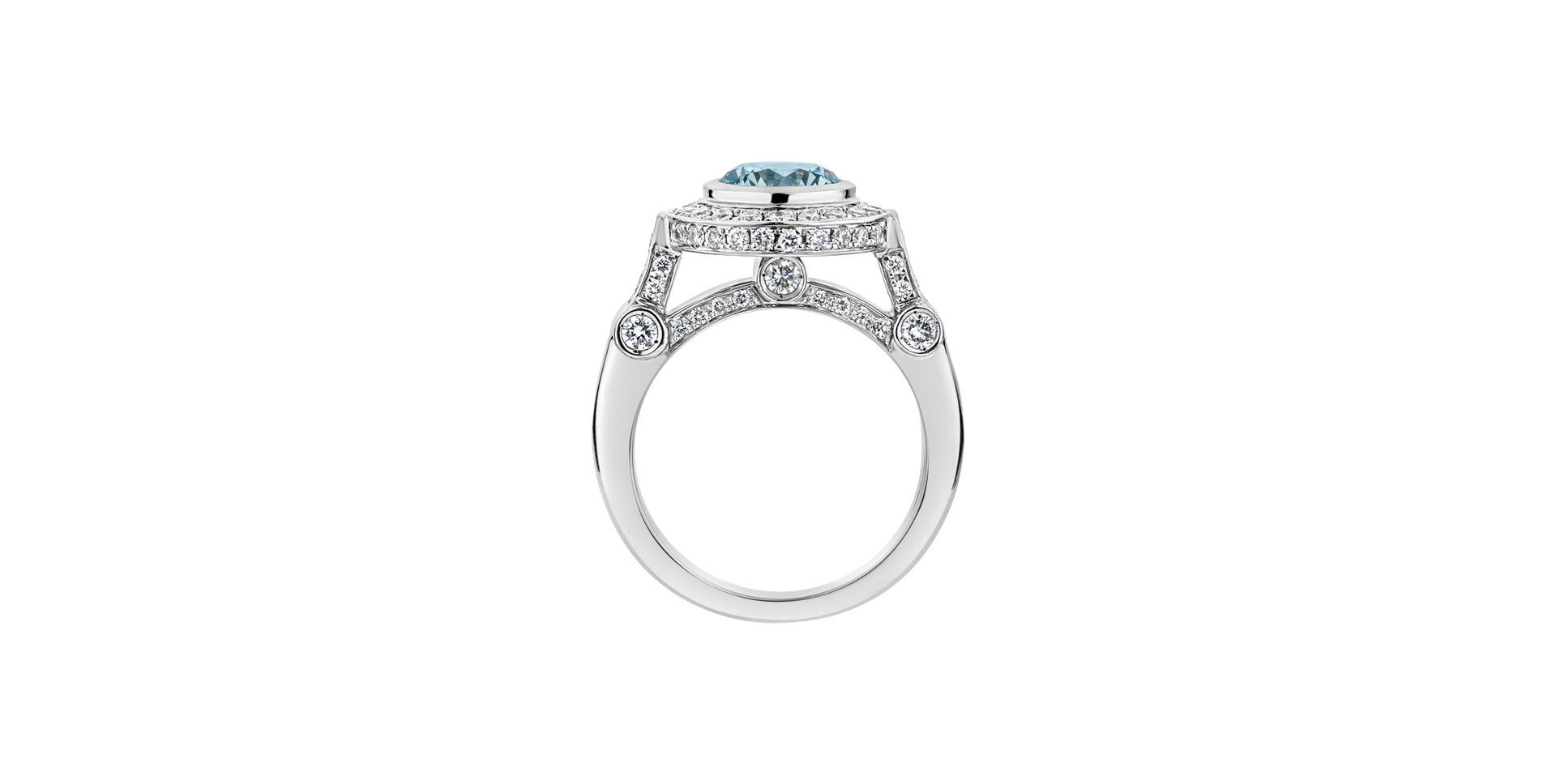 Ring with blue diamonds Fantasy Sky