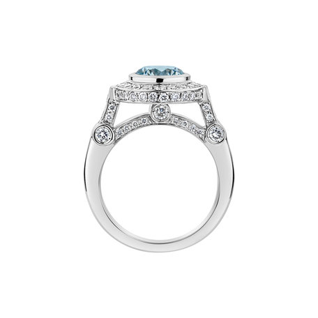 Ring with blue diamonds Fantasy Sky