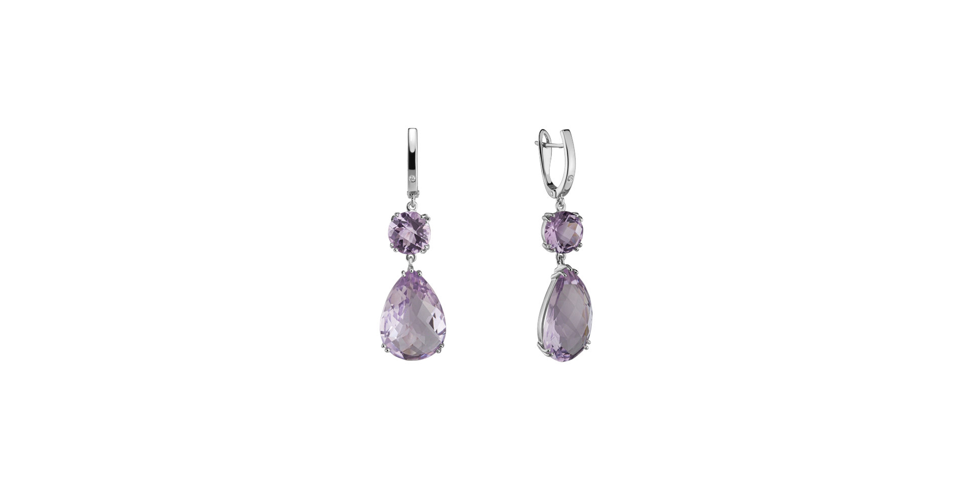 Diamond earrings with Amethyst Mag Witch