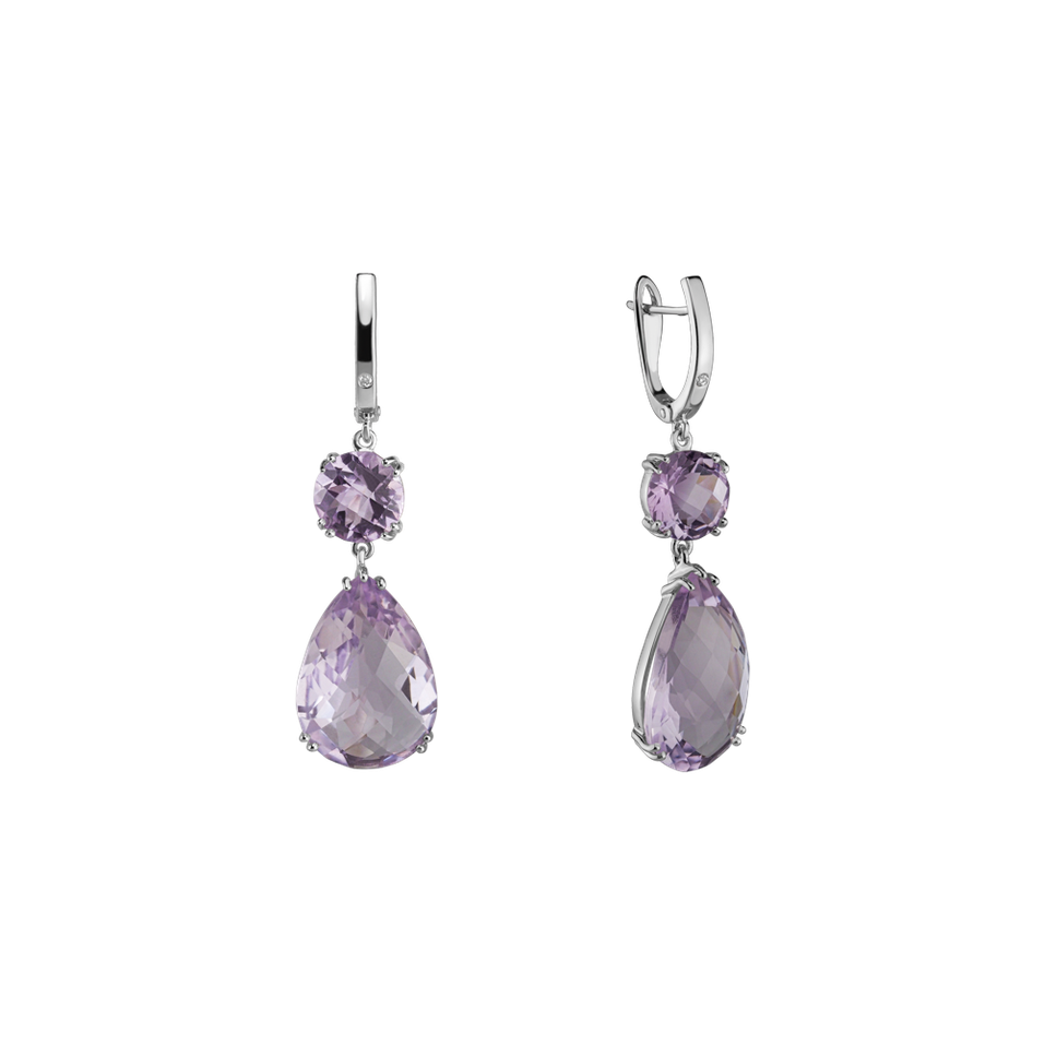 Diamond earrings with Amethyst Mag Witch