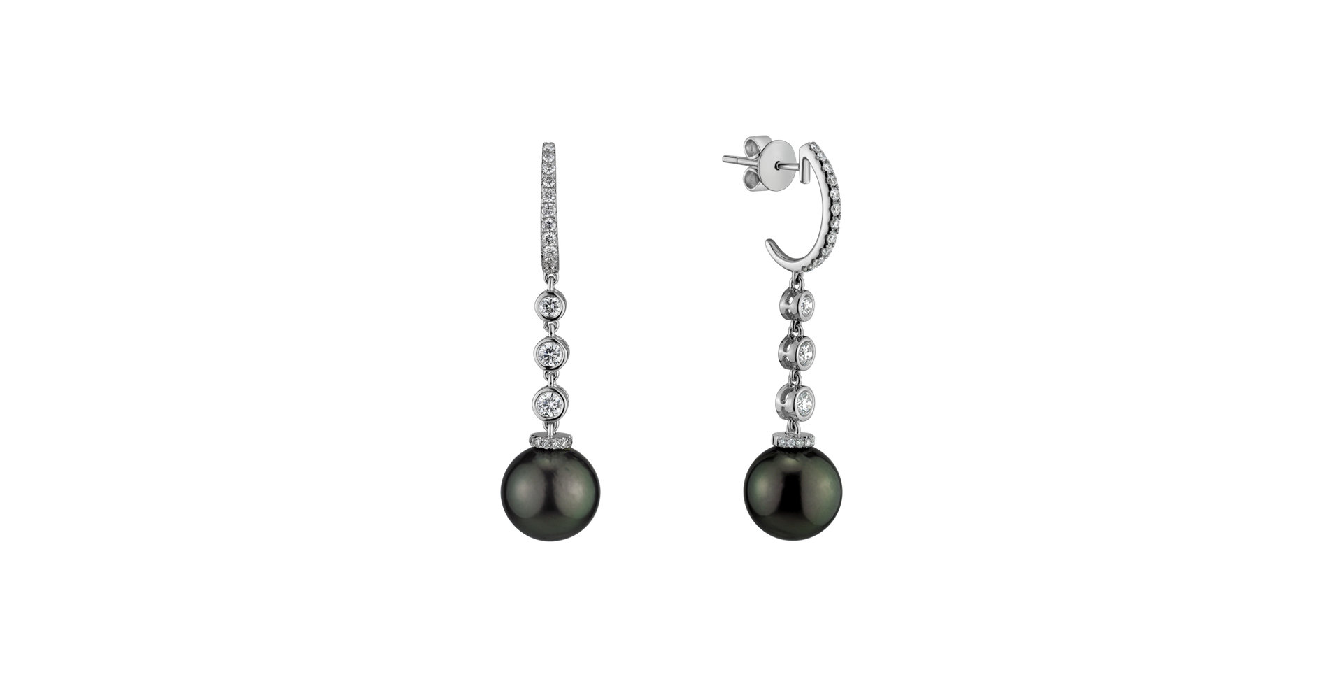 Diamond earrings with Pearl Azazia