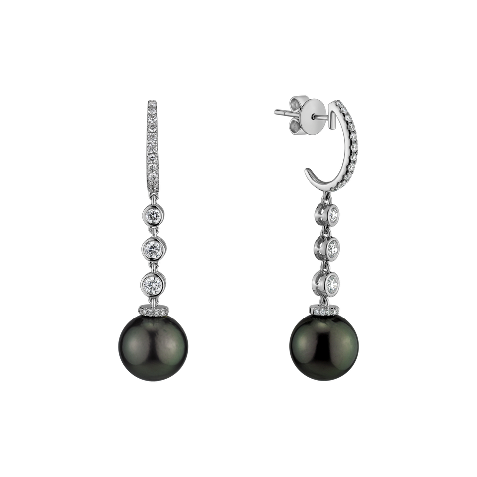 Diamond earrings with Pearl Azazia